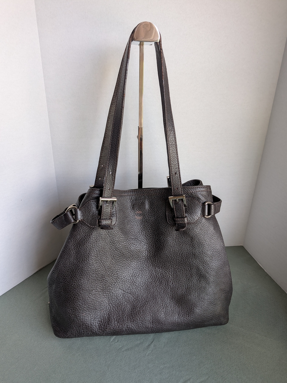 PRADA Vitello Daino Pebbled Leather Shoulder Bag